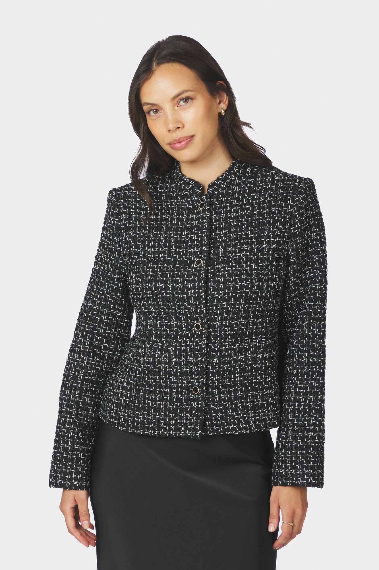 Denisa Boucle blazer – Black